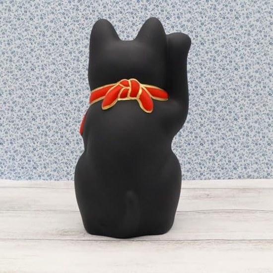 Maneki Neko (BlackLarge) Fukuzukushi (With Good Luck Seal)