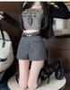 High-Waisted Women's Woolen A-Line Shorts - 2026 Autumn/Winter Collection, Fashionable Wide-Leg Bootcut Style.