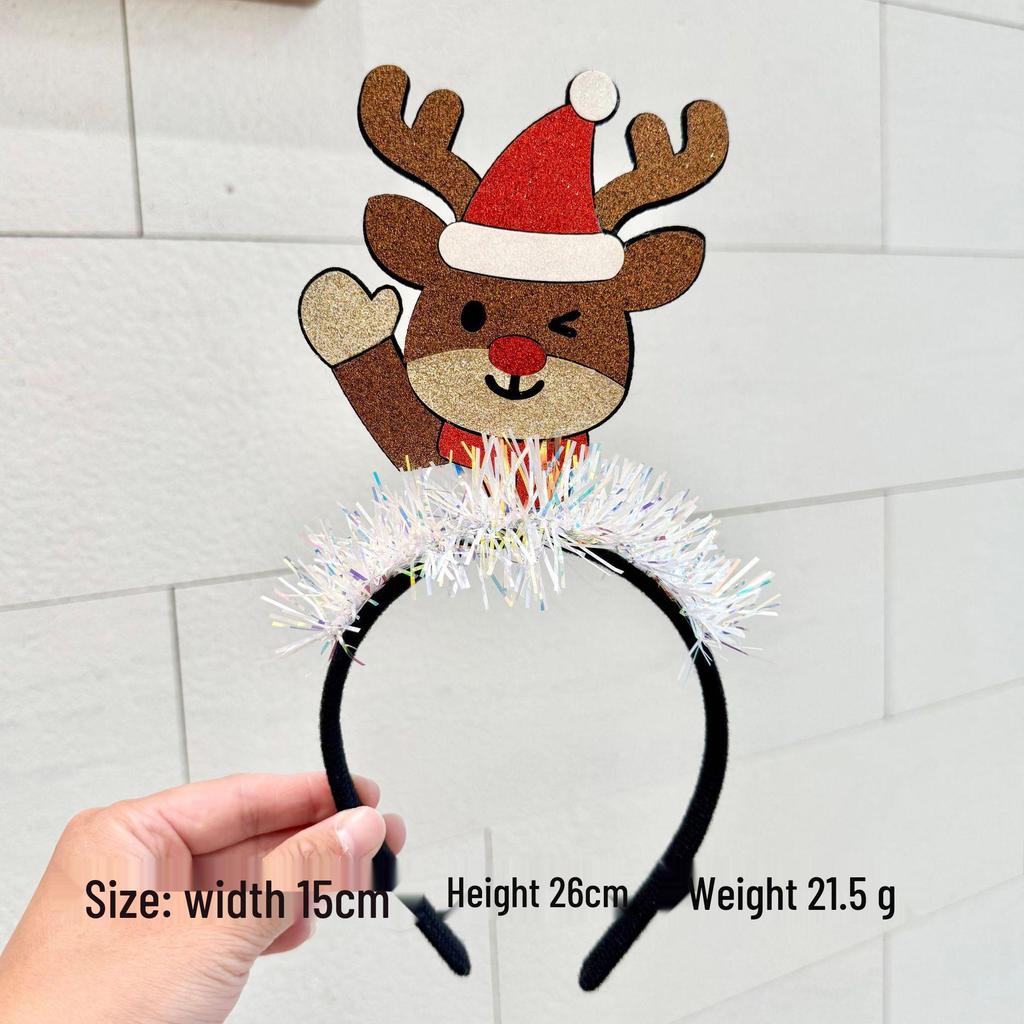 Christmas Elk & Snowman Headband: Festive & Charming Hair Accessory for Women