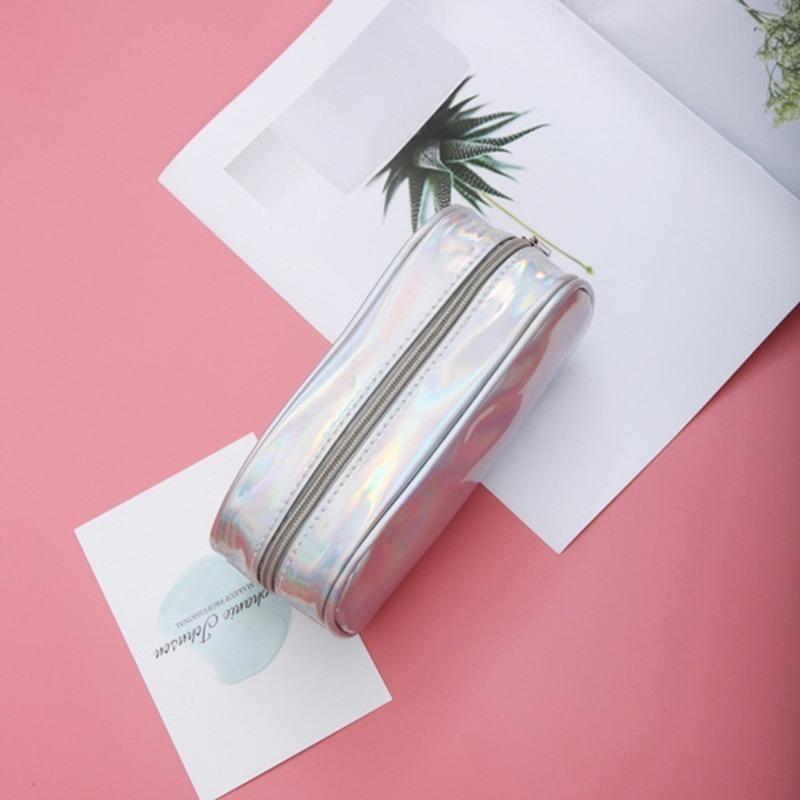 1 шт. Женская модная косметичка Полукруглая Иллюзия Лазерная косметичка Портативная Форма Пельменя Дорожная Сумка для Туалетных Принадлежностей Сумка для Хранения