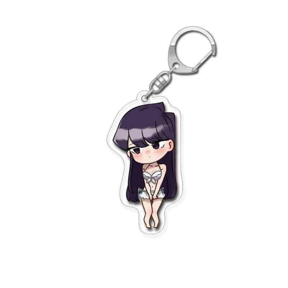 Anime Keychain Komi San Wa Komyushou Desu Women's Komi Shoko Keyring Men's Acrylic Accessories Cute Kawaii Couple Pendant Gift