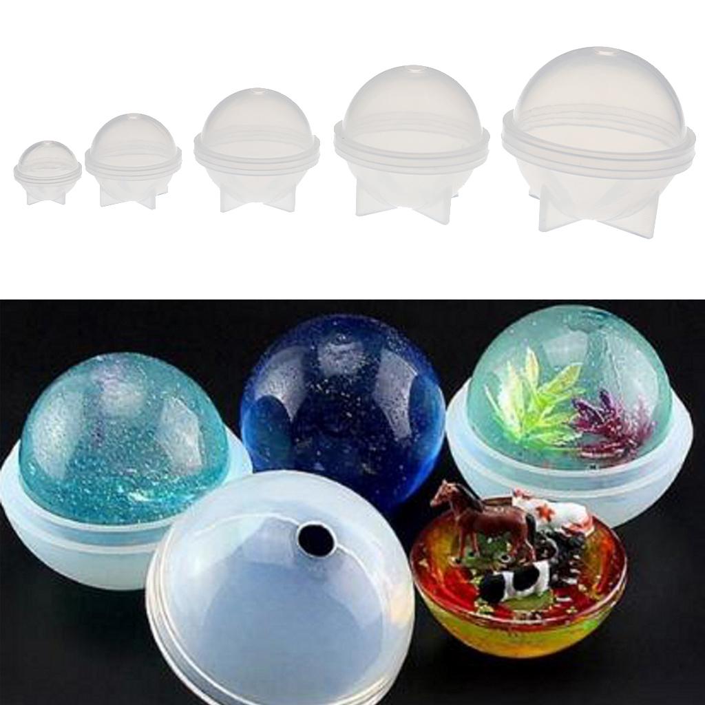 2 Pieces Sphere Ball Shape Silicone Mould for Resin Casting Craft 50mm 60mm