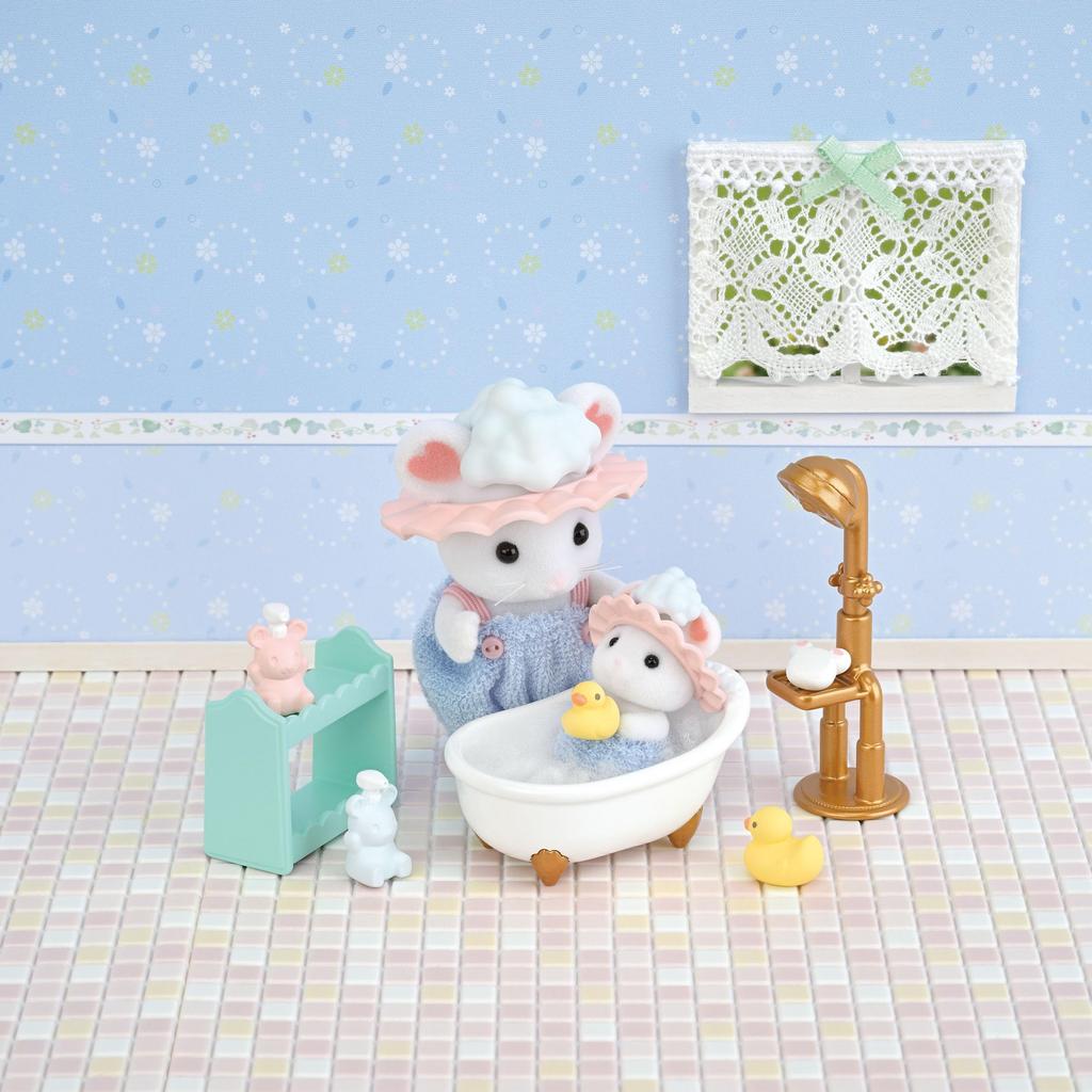 Sylvanian Families Set Time ST Mark Сертификация для детей от 3 лет и старше Игрушечный кукольный домик Sylvanian Families EPOCH Кукла/Мебель [Набор для ванной] DF-26