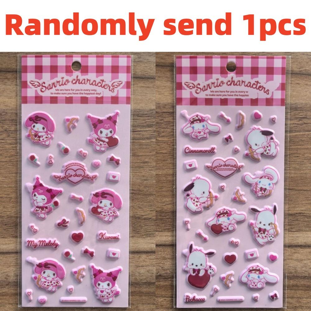Оригинальные 3D наклейки Sanrio для скрапбукинга, телефона, кружки, ежедневника, гитары, Декор, Наклейка, Мультяшный Куроми Мелоди, Наклейка-игрушка, Подарок