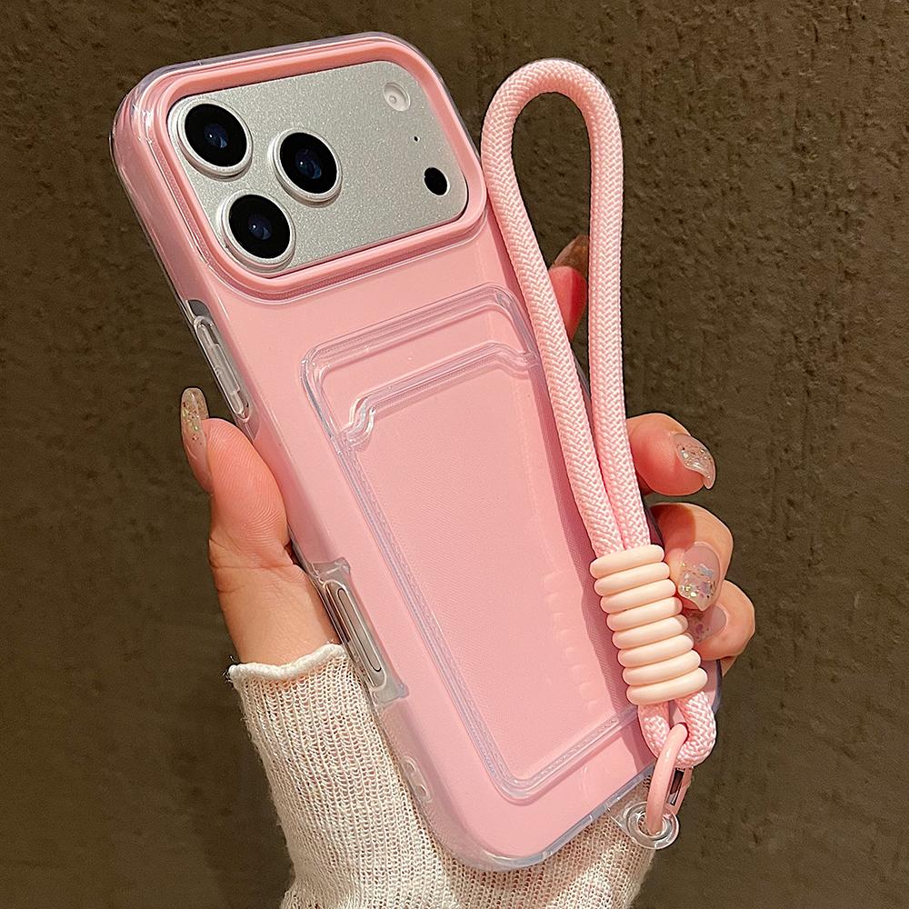 Цветная сумка-кошелек с держателем для карт и телефона для iPhone 17 16 15 14 13 12 11 Pro Max Air, ремешок на запястье, противоударный чехол с ремешком