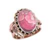 Натуральный драгоценный камень родохрозит, двухцветное кольцо из стерлингового серебра 925 пробы, размер 7,5 t1V27