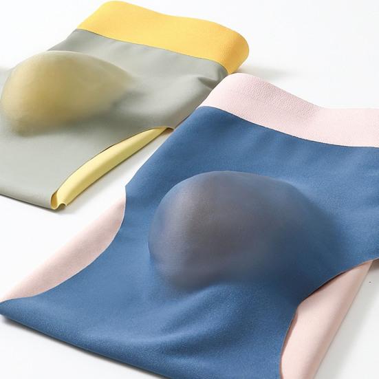 Мужские трусы средней посадки с эластичной талией, дышащее нижнее белье, 3D U-образный вырез, бесшовные тонкие трусики, повседневная одежда