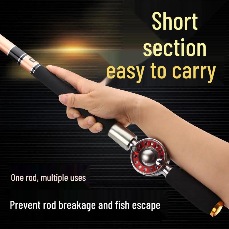 Сверхлегкое 28-секционное удилище Zhongtong: Встроенная катушка и внутренняя проводка, Короткий раздел, Жесткое удилище