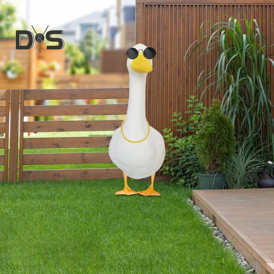 1 комплект нарядов для газонного гуся, ожерелье со стразами в стиле хип-хоп, винтажные солнцезащитные очки, украшение для статуи гуся на открытом воздухе, украшения для одежды, аксессуары