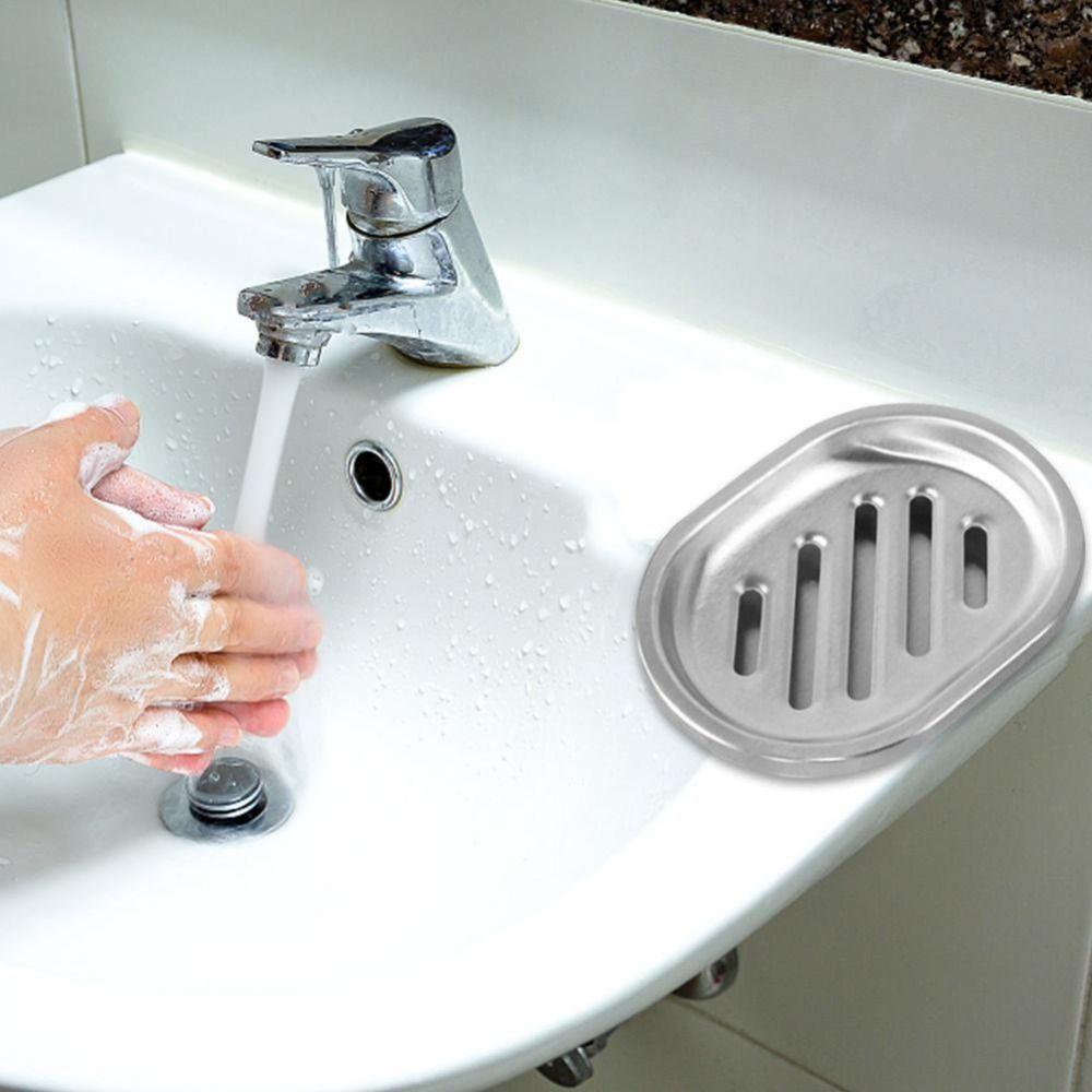 Stainless Steel Soap Dish Double Layer Soap Container Tray  Bathroom Kitchen Sink Organizer