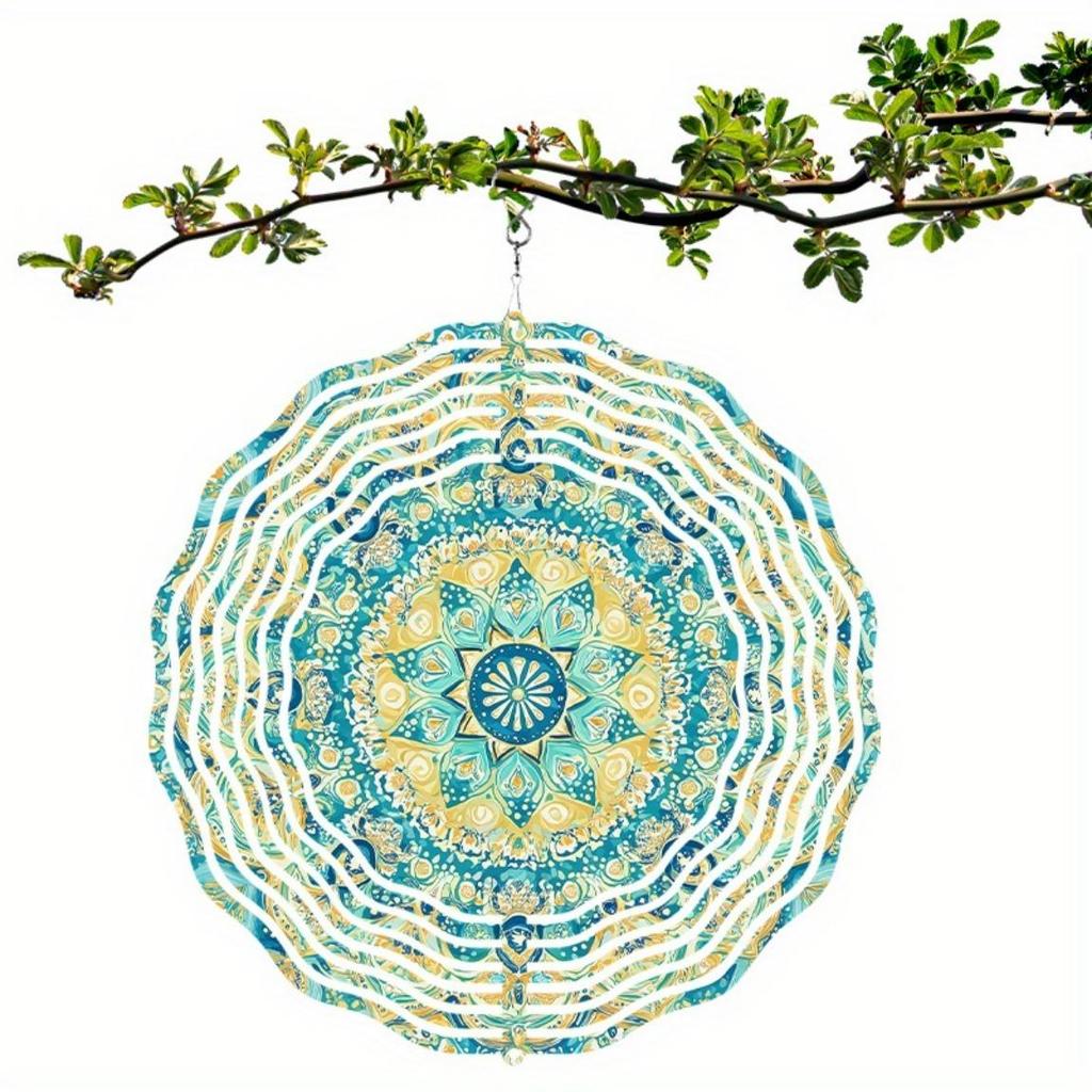 10 Inch Hanging Wind Spinner Bohemian Style Decor with 360 Degree Rotating Hook for Garden Balcony Yard Summer Spring Outdoor Decoration Gift