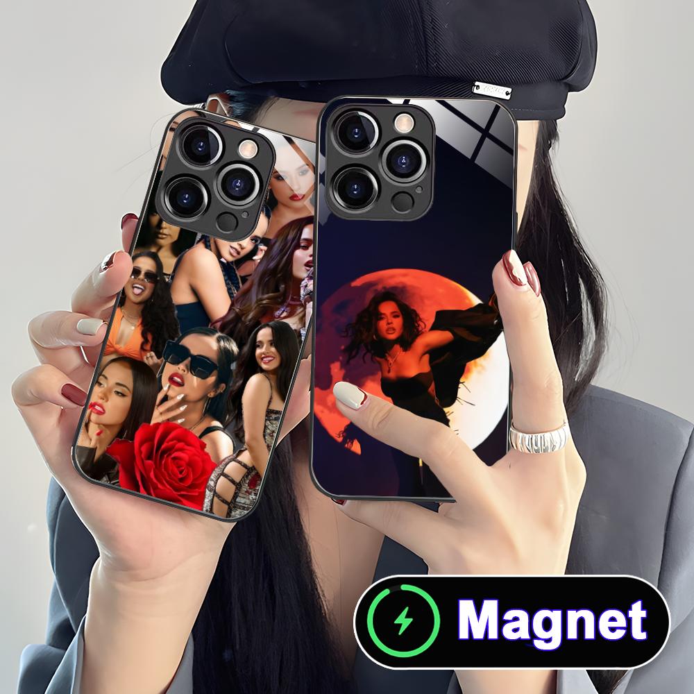 Модный чехол Becky G из стекла MagSafe для мобильного телефона iPhone 17 16 15 14 13 12 11 Air Pro Max Plus Mini Цветная накладка