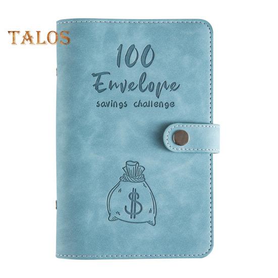 Бюджетная книга из мягкой искусственной кожи формата А6 с сумкой на молнии, счетчик расходов на 100 дней, хранилище для монет, карточек, планировщик для экономии денег