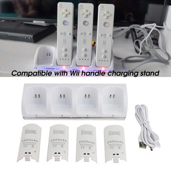 Gaming Handle Charger with LED Light Indicator Easy Installation Convenient Stable Output Portable Game Component 4-in-1 Remote Controller Gaming