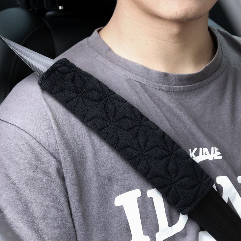 Мягкая защита плеча для автомобильных ремней безопасности - удлиненная длина, однотонный бархат - чехол для детского ремня безопасности