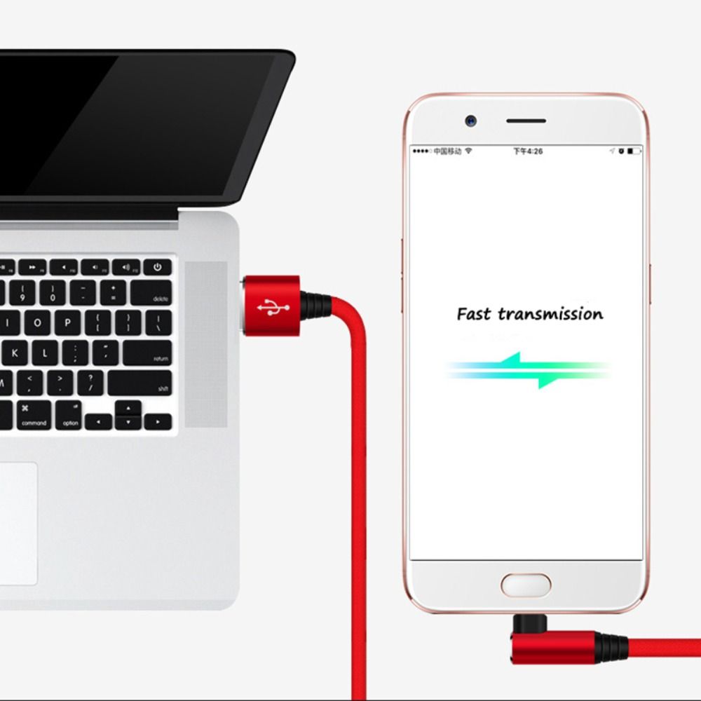 Angle Charger Cord Micro USB Cable Fast Charging Cable 90 Degree Elbow Data Cable Mobile Phone Wire