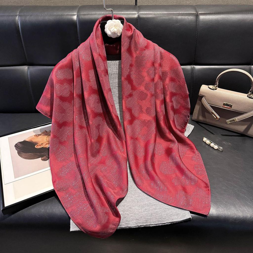 Elegant Cotton And Linen 90 Square Scarves For Women, Middle East, Central Asia Head Scarves, Versatile Finale Silk Scarves, Fashionable And Versatile