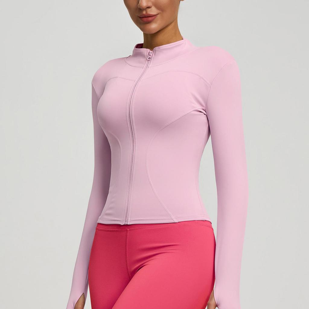 Женская куртка для йоги на открытом воздухе — телесного цвета, дышащая, облегающая, для занятий пересеченной местностью