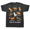 Foxes Of The World Funny Fox Animals Educational T Shirts Summer Graphic Cotton Streetwear Short Sleeve Birthday Gifts T-shirt