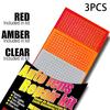 3 Pcs Car Auto Lens Repair Kit Diy Grid Pattern Car Headlights Taillight Repair Tool Set Car Lights Crack Repair Film Red Amber