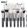 EILI Black 23 Pcs Make Up Brushes Tools Foundation Eyeshadow Eyelash Eyebrow Brush Professional Makeup Brushes Set Natural Hair
