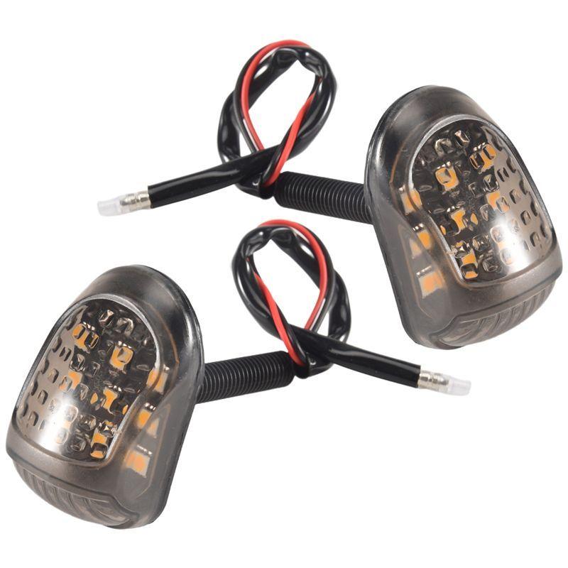 12V Yellow Lighting Motorbike Indicators Blinker 9 LED Motorcycle A Pair Piranha Light Flasher Turn Signal Light
