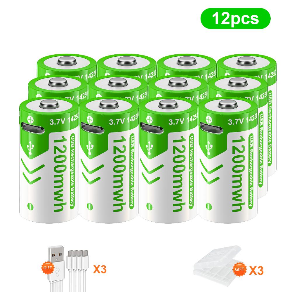 PALO 3,7 В, 14250, 300 мАч, литиевая аккумуляторная батарея, USB-аккумуляторная батарея с датчиком - красная/зеленая батарея для лазерной указки, бесплатный кабель