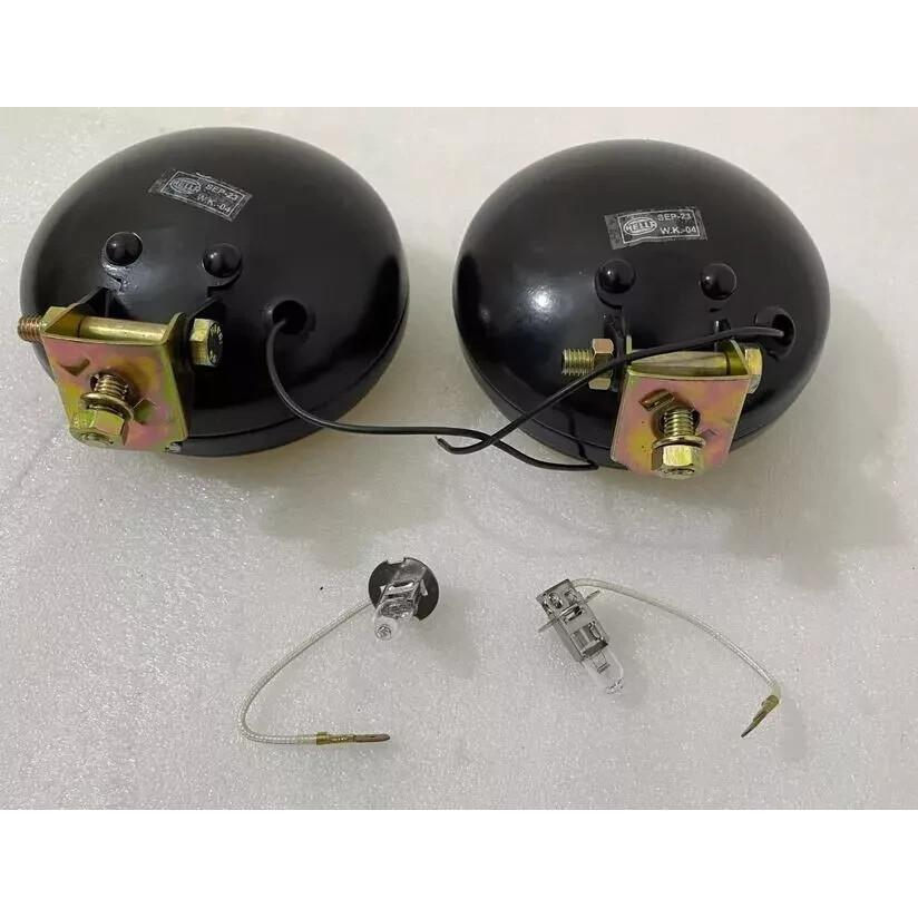 Пара желтых противотуманных фар Hella с крышкой и лампочкой H3 (галогенная) Универсальные