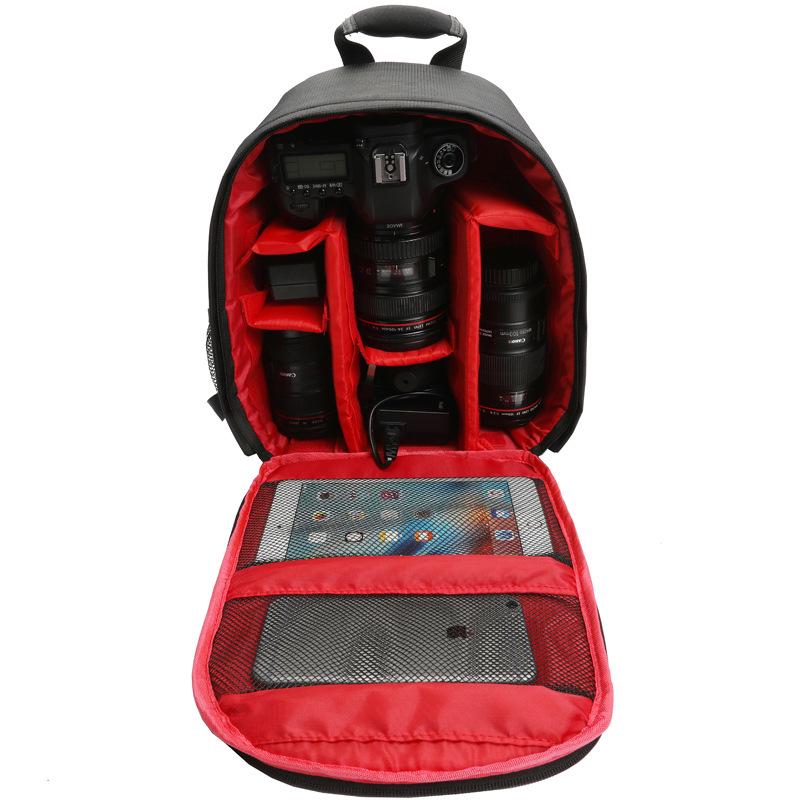Waterproof, Wear-resistant DSLR Camera Backpack with Layered Lens Storage