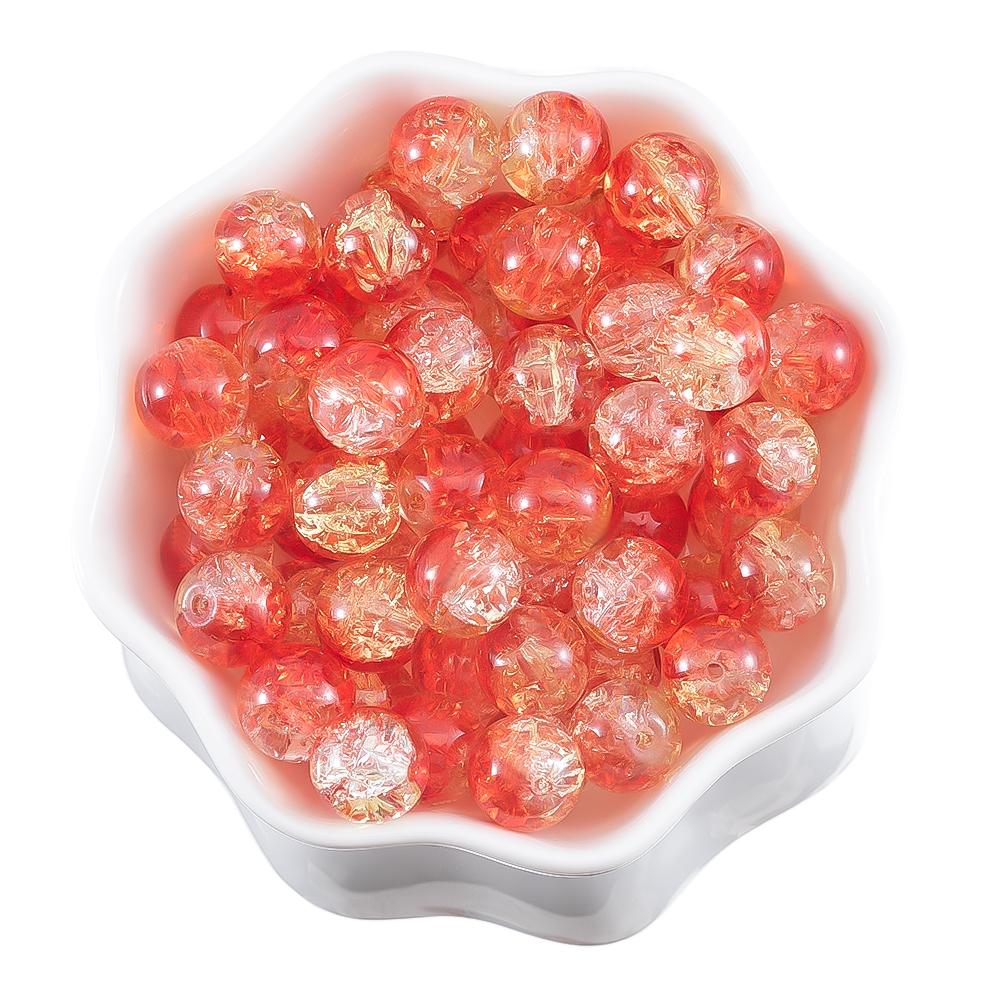 50pcs 20pcs Cracked Crystal Acrylic Burst Beads Colorful Round Loose Spacer Bead Jewelry Making DIY Bracelet Necklace Findings