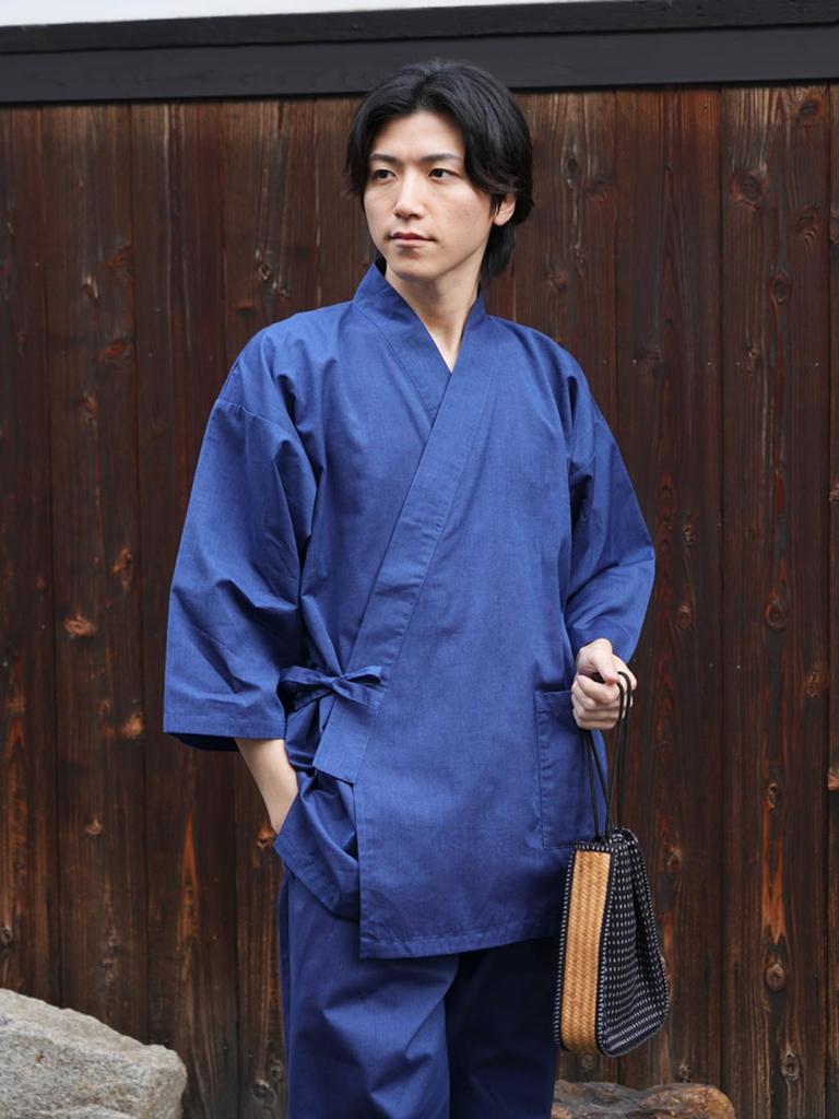 Tayutaf Kurume Хлопок Куруме День Плюс Однотонный Размер Мужской Самуэ, Круглогодичная Домашняя Одежда, Тканый, Пижама, Сауна, Повседневный, Подарок, Подарок Отцу, Размеры,