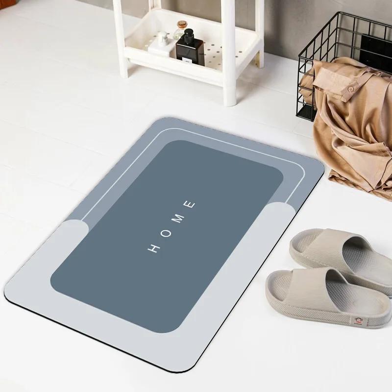 Коврики для ванной из диатомита, впитывающий нескользящий коврик для пола, коврик для ног, быстросохнущий коврик для душа и туалета, моющийся