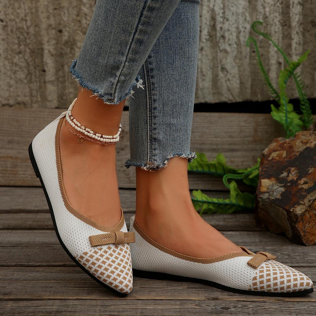 Весенняя женская обувь на плоской подошве, 2024 г., вязаные носки, кроссовки, дышащие женские лоферы без шнуровки, с круглым носком, размеры 36–43, легкие туфли больших размеров