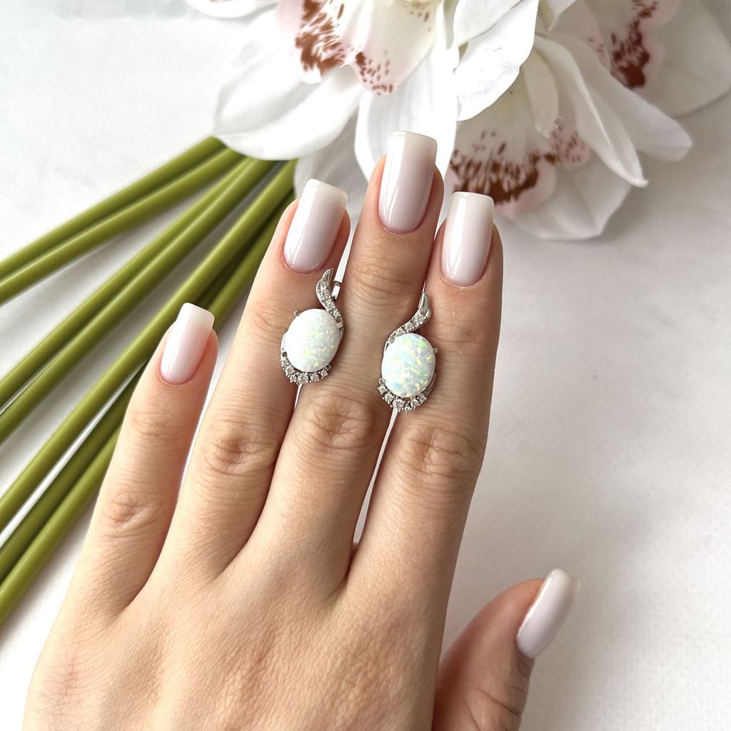 Серебряные серьги с опалом 4.323ct (2151890)