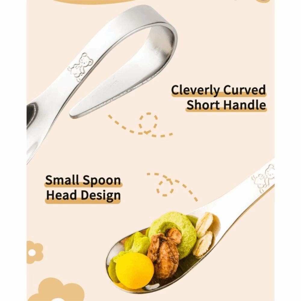 with Storage Box Cute Training Spoon Fork Stainless Steel Toddler Training Utensils  Kitchen