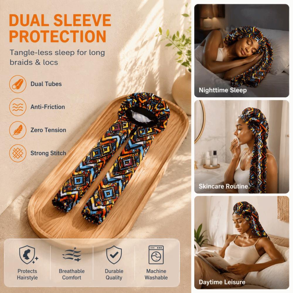 Breathable Braid Bonnet Low Friction Double Sleeve Bonnet Durable Long Hair Bonnet Daytime Use