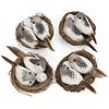 1Set Simulation Fake Bird Nest Nature Circle Bird Cage Set Gardening Decorations