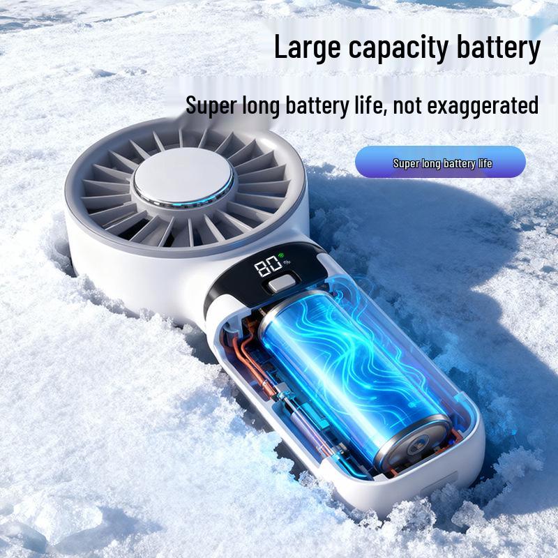 26 Ice Pack Portable Mini Handheld Fan with USB Charging and Folding Neck Design