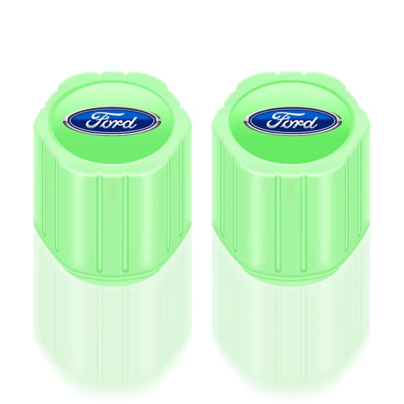 For Ford F MK4Luminous Car Badge Wheel Tire Valve Caps Covers for Ford Focus ST Ranger Mondeo Kugo Ecosport Fiesta Kuga Fusion Ghia Explorer