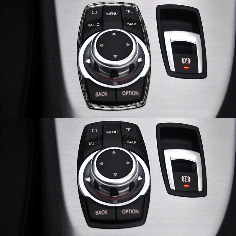 Углеродное волокно автомобиля декоративная мультимедийная кнопка рамка наклейка для BMW Z4 E89 2009-2016 авто аксессуары для интерьера