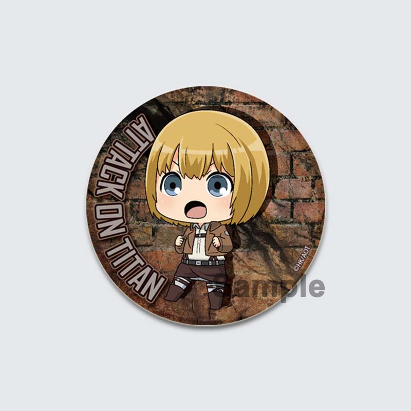 32/44/58 мм аниме-броши Атака титанов Мультфильм Армин Арлерт/Эрен Йегер Значки на лацкан Значок на рюкзак Ювелирные изделия Коллекции фанатов Подарки