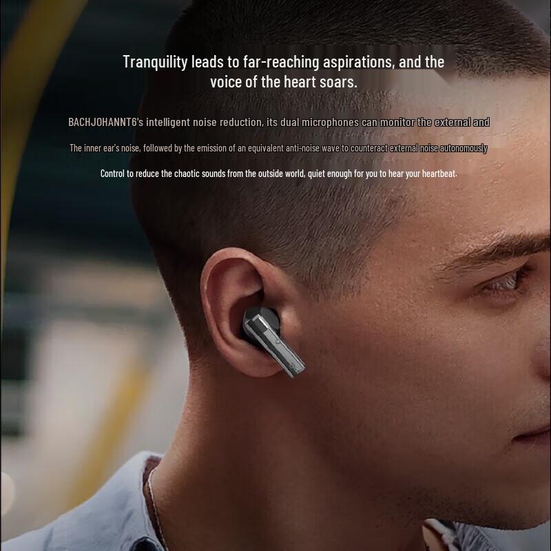 Беспроводные Bluetooth-наушники Bach Johann T6 с интеллектуальным шумоподавлением