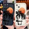 Sunset Coconut Palm Pattern Phone Case for iPhone Samsung Galaxy Xiaomi Redmi POCO HUAWEI Honor Shockproof Rubber Soft Flexible Cover Casing
