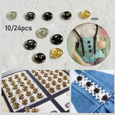 10/24 шт. 5 мм Невидимая защелка Кукольный домик Миниатюрный DIY Одежда Одежда Швейная пряжка Мини-пуговицы Металлические пряжки