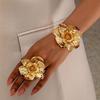 Exquisite 3D Floral Bracelets, Rings, and Earrings Set: Unique Design with a High-Quality Finish. Perfect As a Gift.