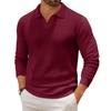 Men's Casual Collared Long-Sleeve Knit Base Layer Top