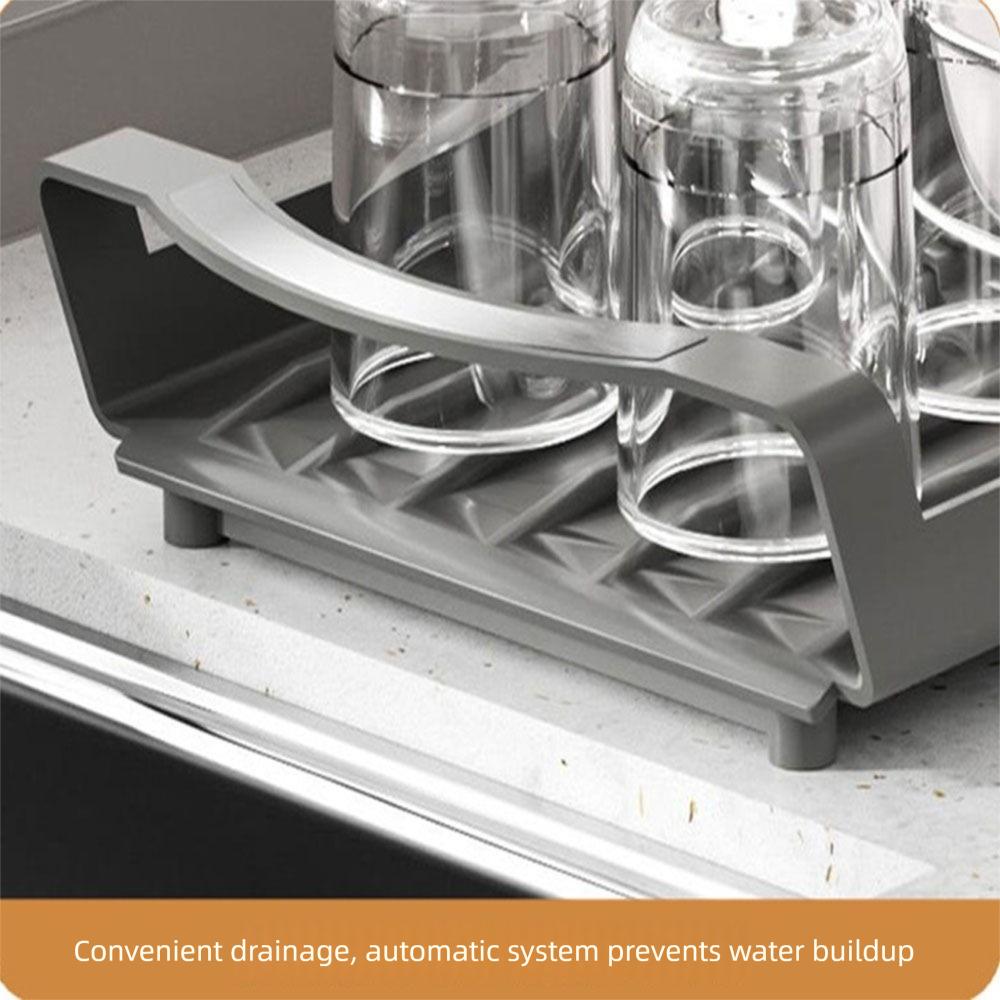 Space Saving Draining Tray Extendable Utensil Storage Holder Sturdy Dish Drainer  for Kitchen