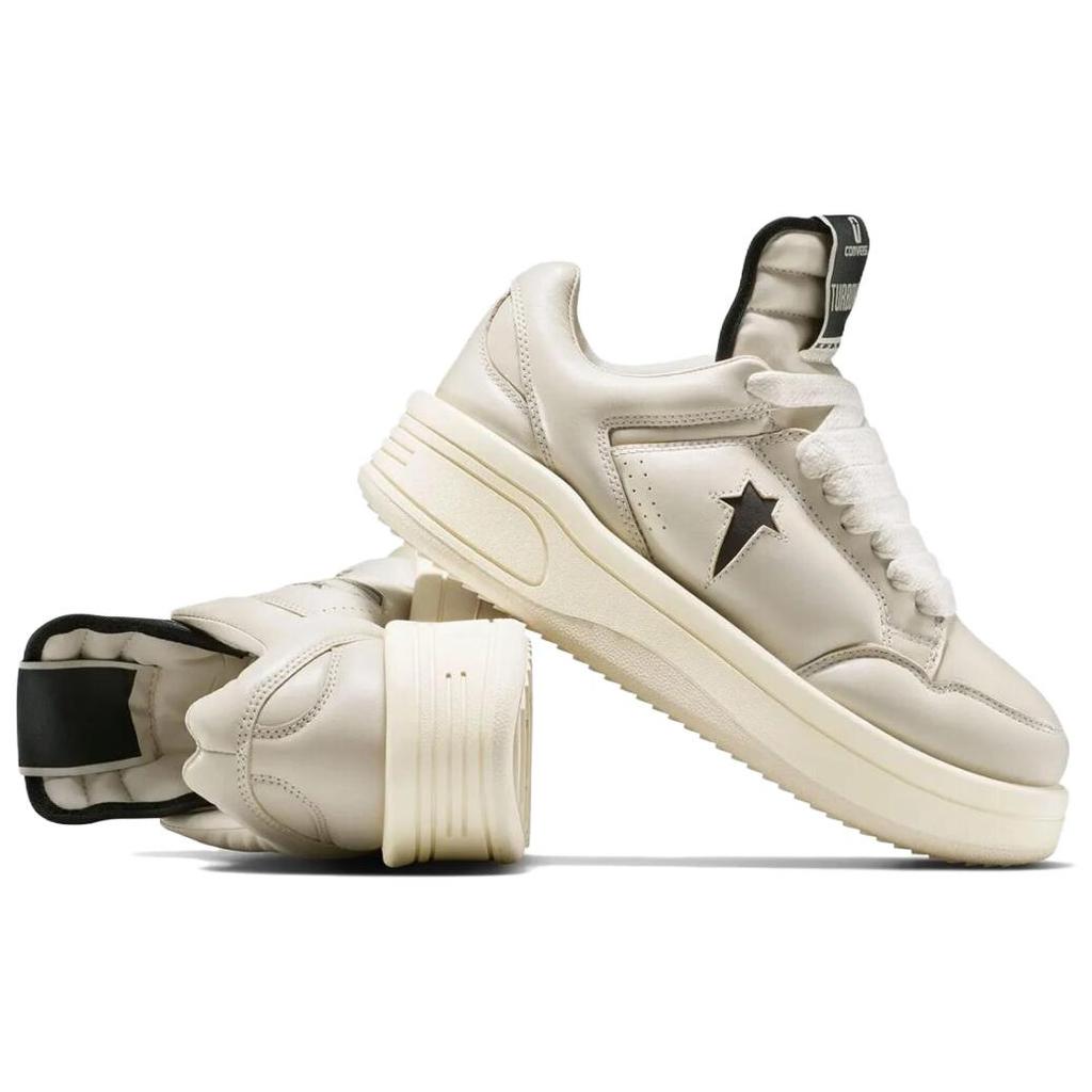 Rick Owens DRKSHDW x Converse TURBOWPN Low удобные низкие кеды из парусины унисекс молочно-белые