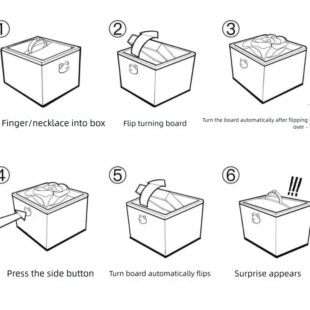 Коробочка-перевертыш для кольца в виде медведя ко Дню святого Валентина, коробка для хранения, подарочная упаковочная коробка на день рождения для возлюбленного