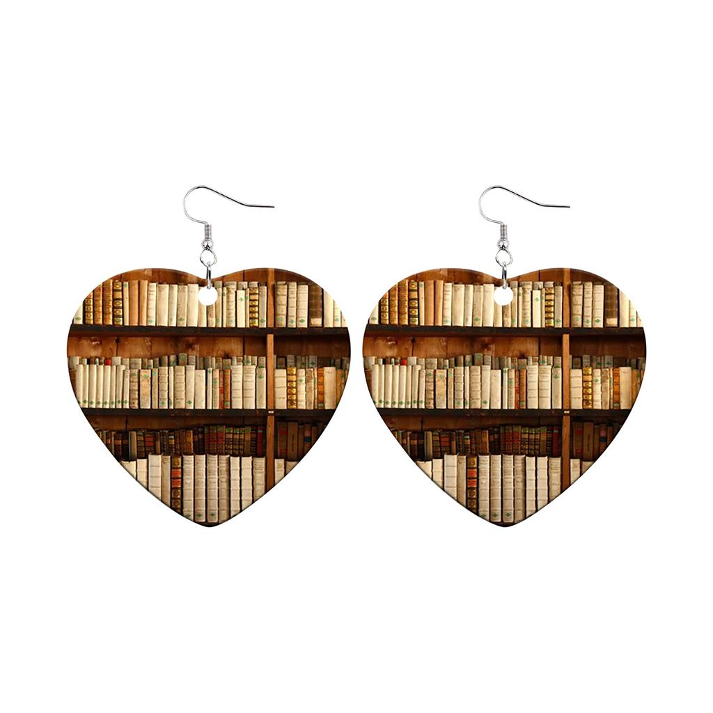 Серьги из книги «Любовь» Деревянные серьги Книга Серьги Двусторонняя живопись